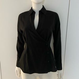 Express Women Blouse Black Long Sleeve Sz XS